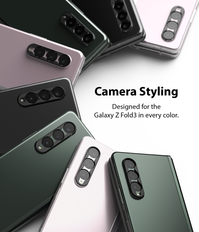 Ringke Camera Styling Aluminum Frame For Galaxy Z Fold 3 5G Camera Lens Protector Designed for Samsung Galaxy Z Fold 3 5G - Black
